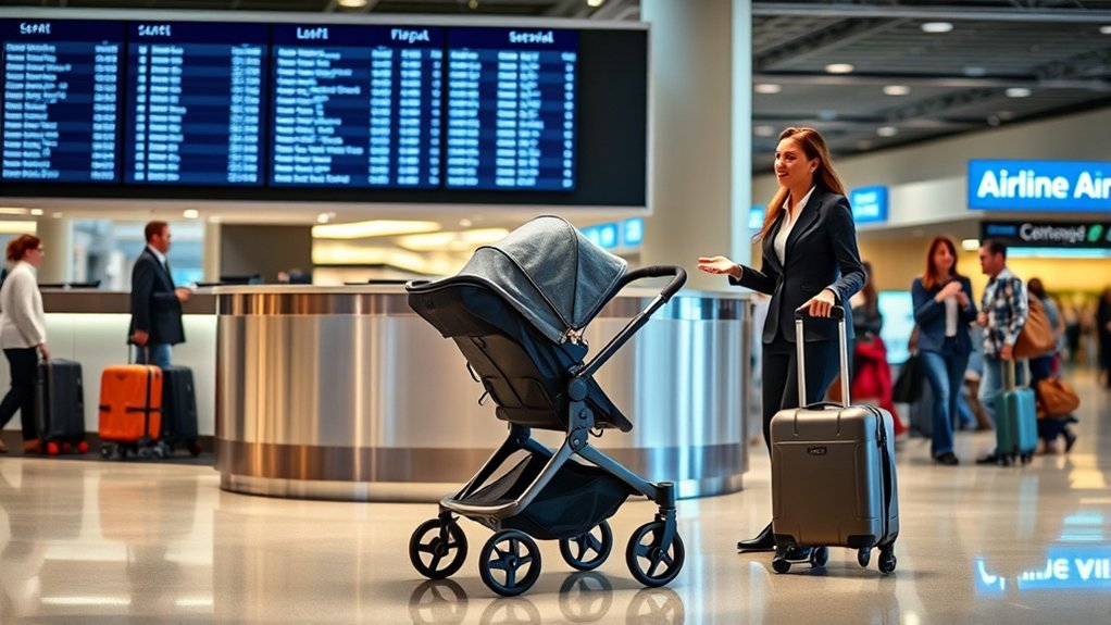 parent contacting airline before flying with a Doona stroller