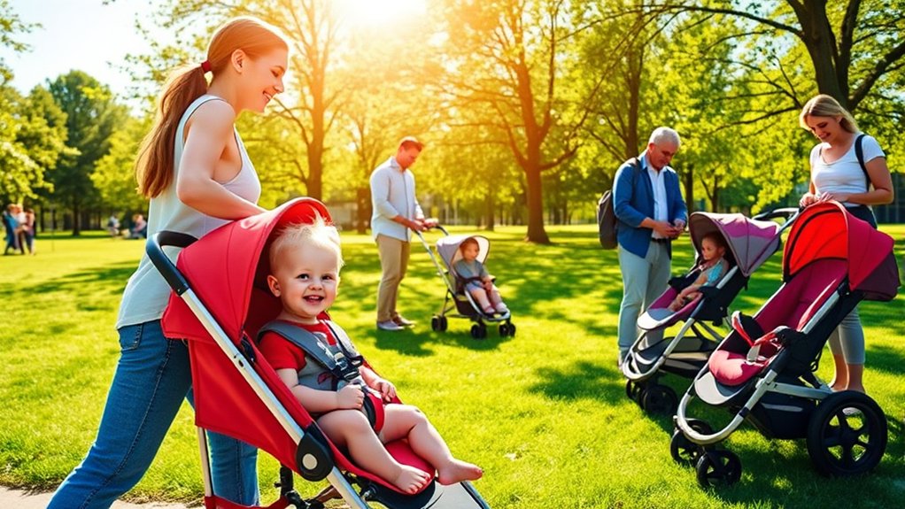 compact umbrella stroller with safety and convenience features