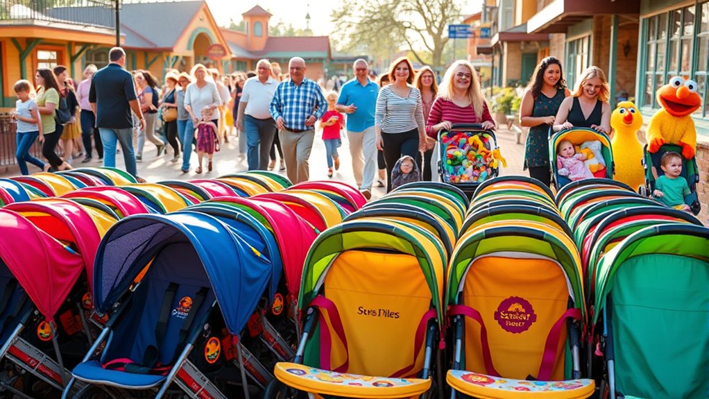 convenient stroller rentals available for families at Sesame Place