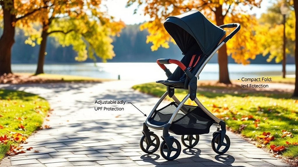 convenient travel stroller features for family trips and airport use