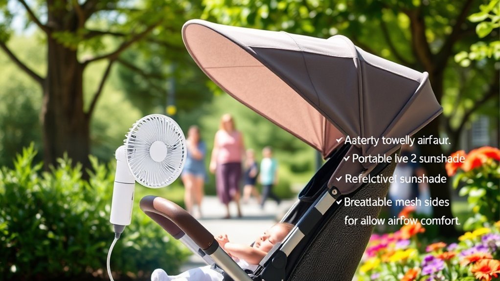 Cooling a baby safely during a hot stroller outing