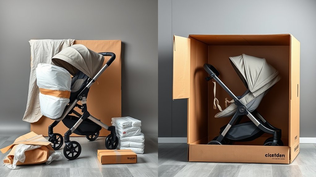 comparison of DIY and professional stroller packaging