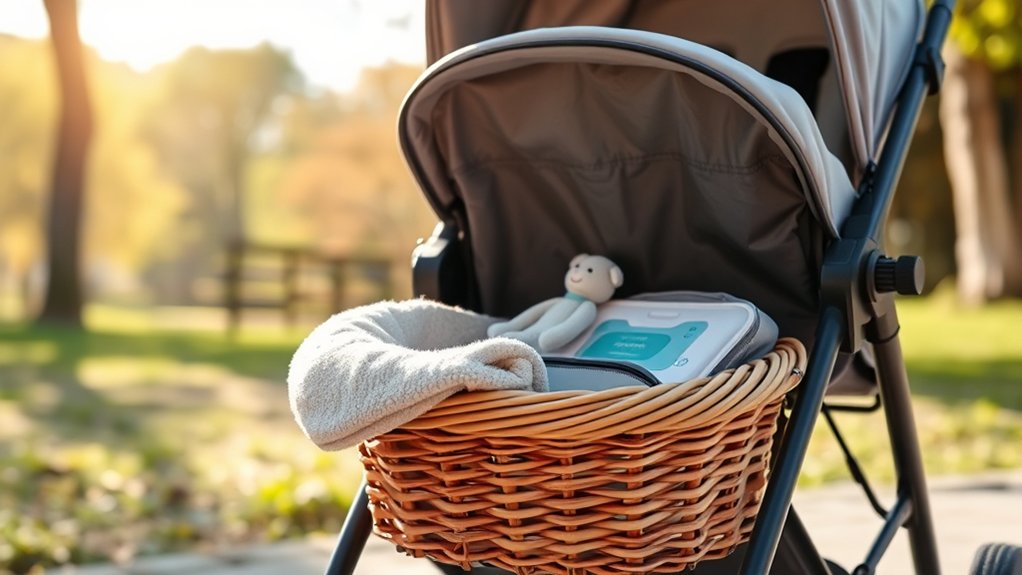 efficient stroller basket organization