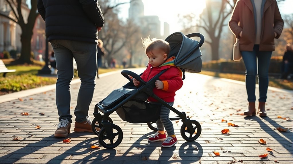 encourage walking over stroller