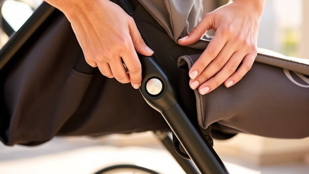 engage brakes pull strap