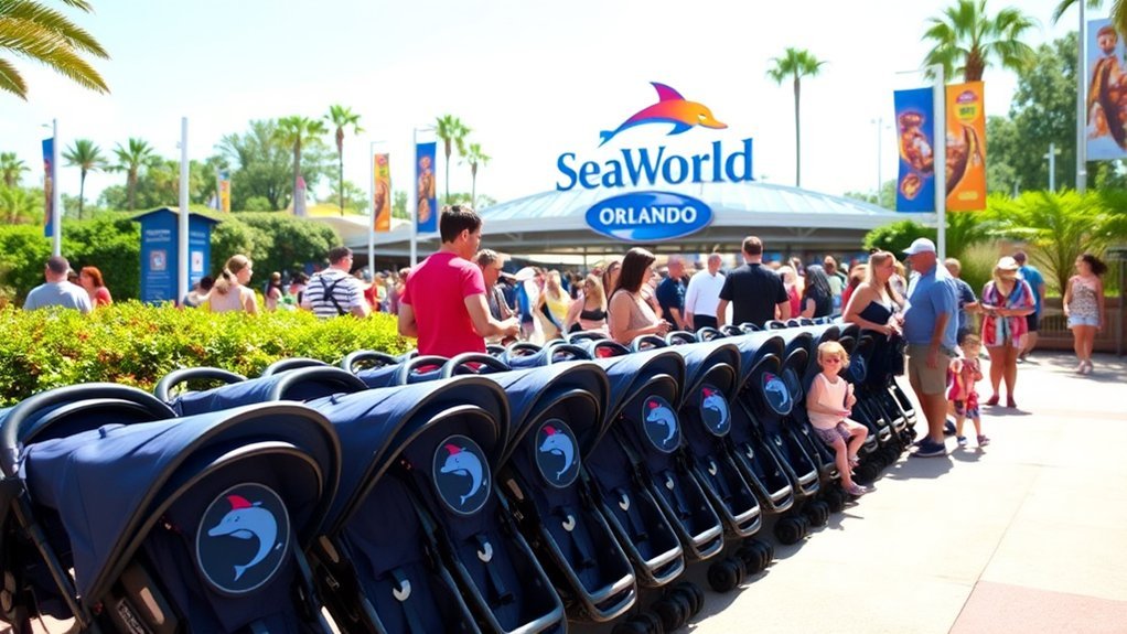 Family-friendly accessibility features for SeaWorld Orlando visitors with strollers