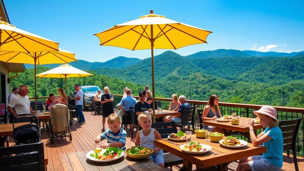 family-friendly dining options with stroller access at Anakeesta