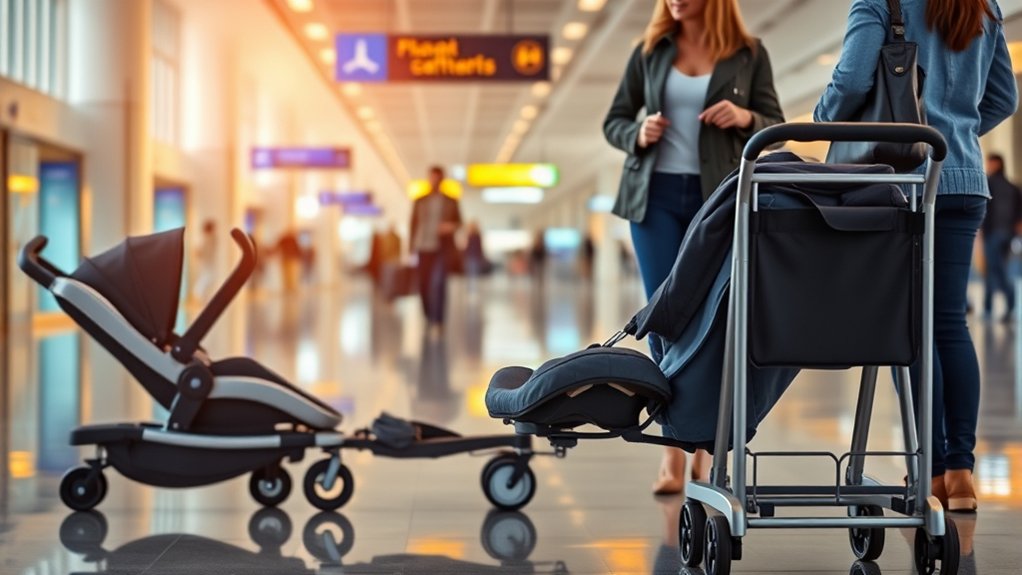 flying with a child car seat on an airplane