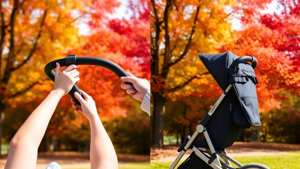 Step-by-step folding process for a Baby Trend stroller