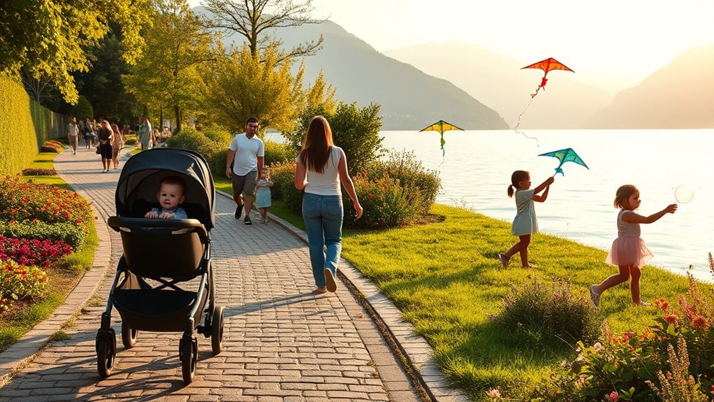 Children enjoying family activities around Lake Como
