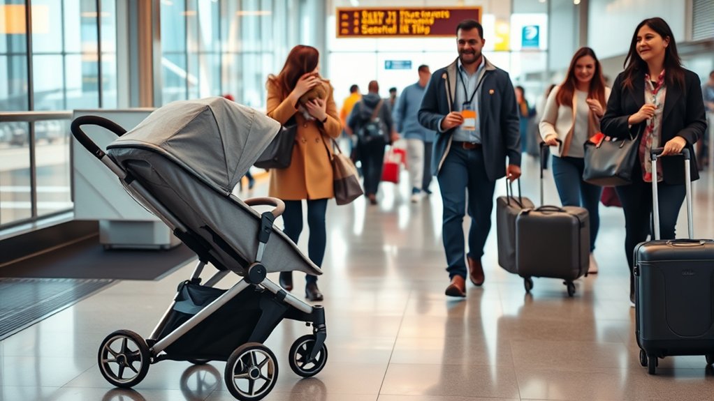 hassle free gate checked strollers at the airport