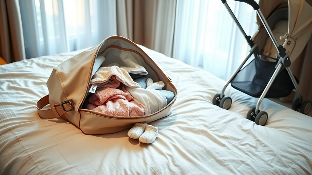 hospital bag essentials with comfort items for labor and postpartum recovery