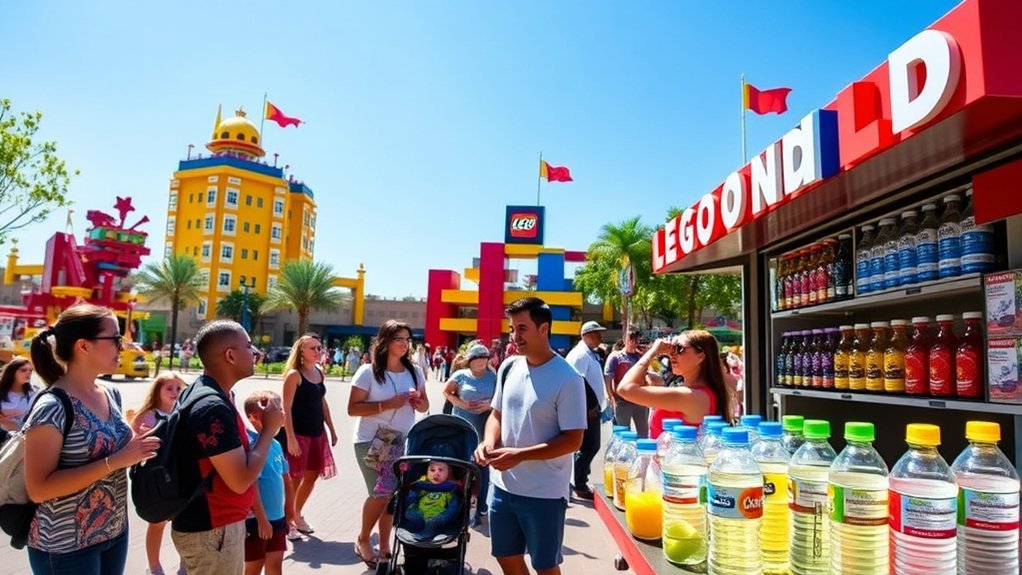 hydration and snack essentials for a LEGOLAND family day