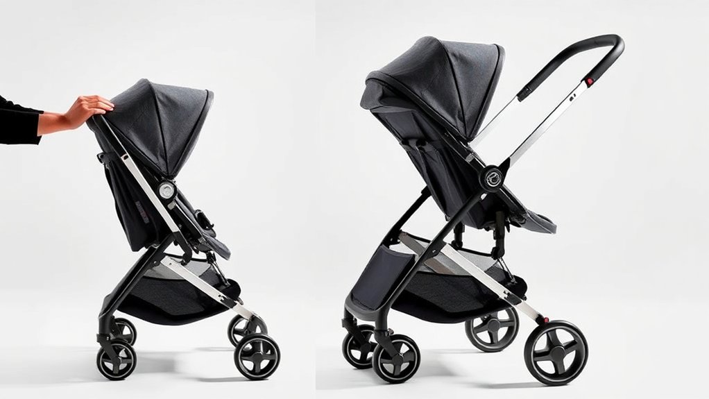 Alternative stroller folding techniques for Baby Trend stroller models