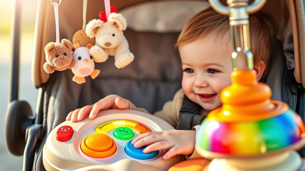 Interactive toddler engagement activities during stroller rides