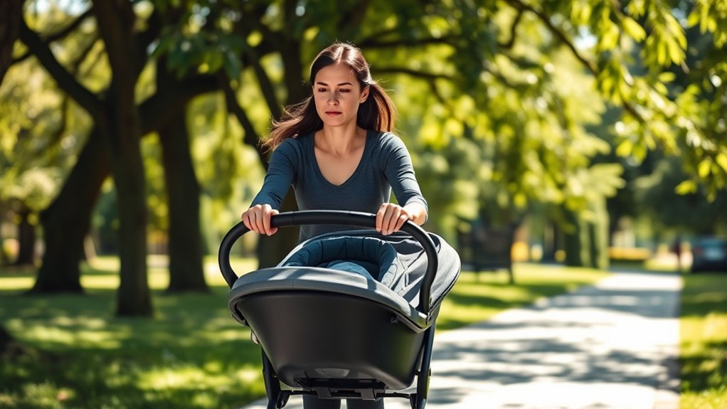 parent considering jogging stroller safety with a newborn