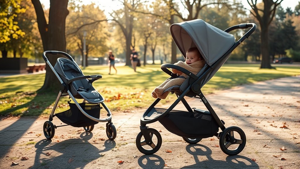 jogging stroller safety features compared with regular strollers