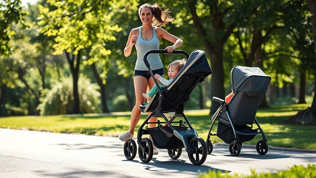 recommended key features for jogging strollers