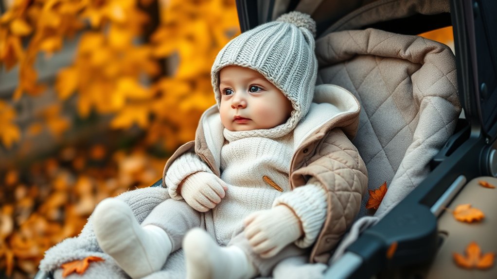 baby wearing layered clothing for winter comfort
