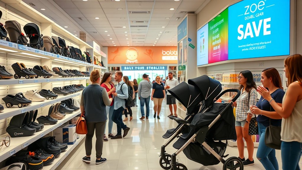lightweight compact versatile Zoe Double Stroller for parents with two children