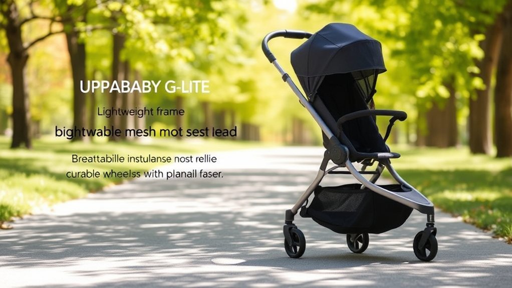 UPPAbaby G-Lite lightweight stroller with limited recline for travel and short outings