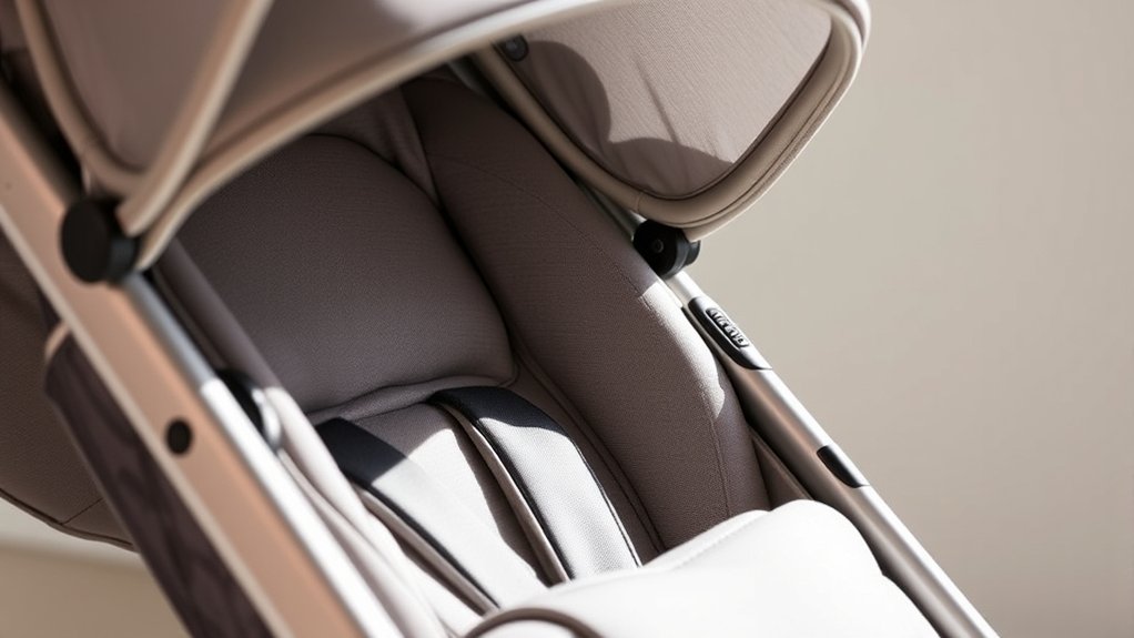 limited recline and minimal seat support on a lightweight stroller