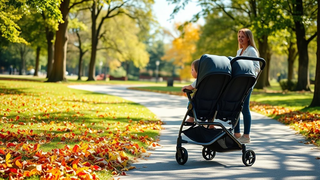 double stroller chosen for long-term family growth and use