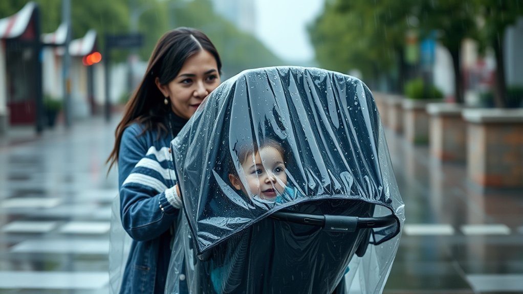 parents sharing mixed experiences with stroller rain covers