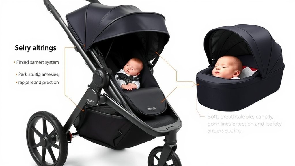 newborn stroller safety features