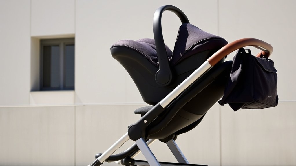 Nuna stroller model features for infant car seat use