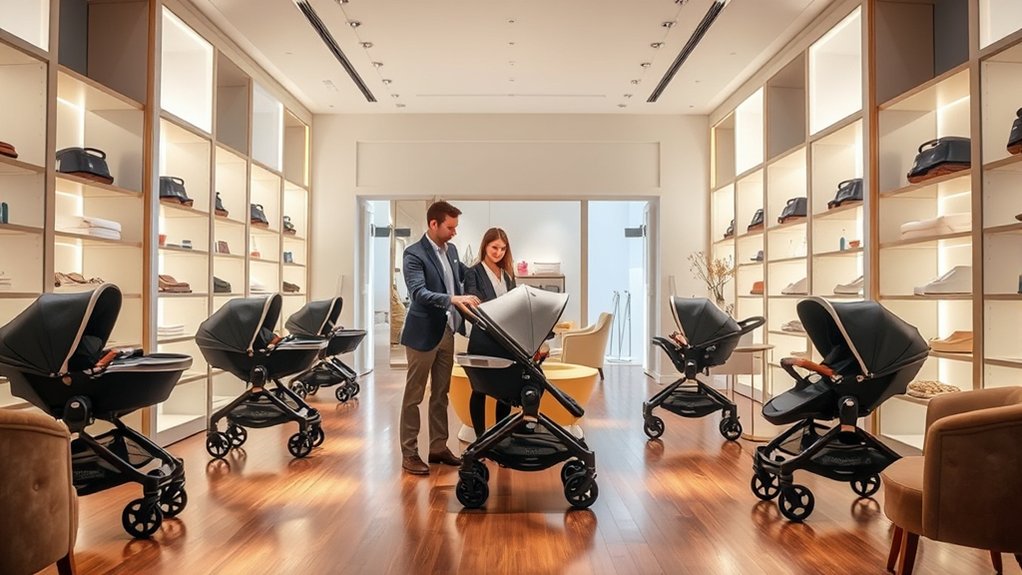 personalized Bugaboo stroller shopping experience at a baby boutique