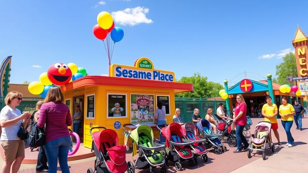 parents planning ahead for stroller comfort at Sesame Place