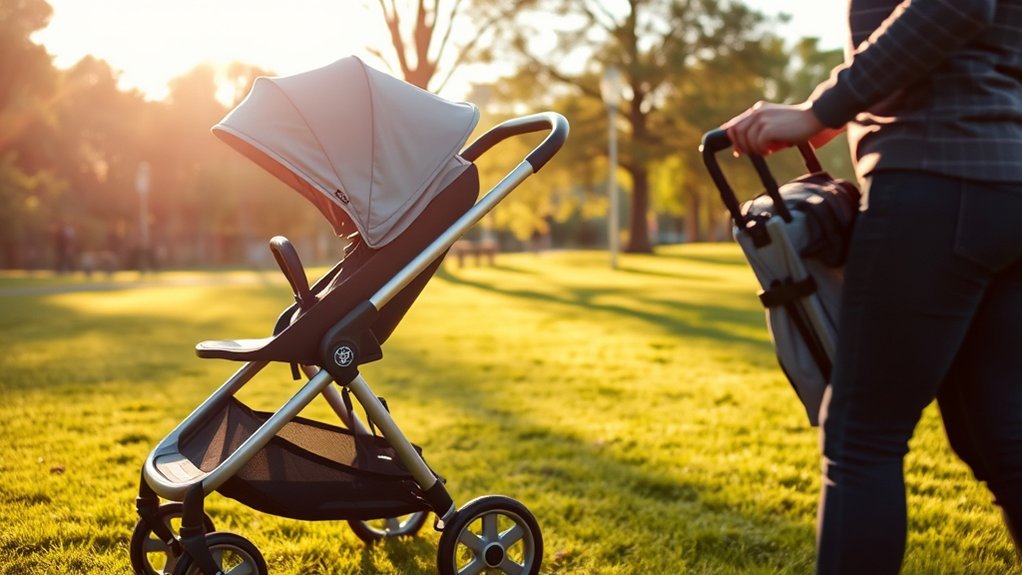 prepare stroller for folding