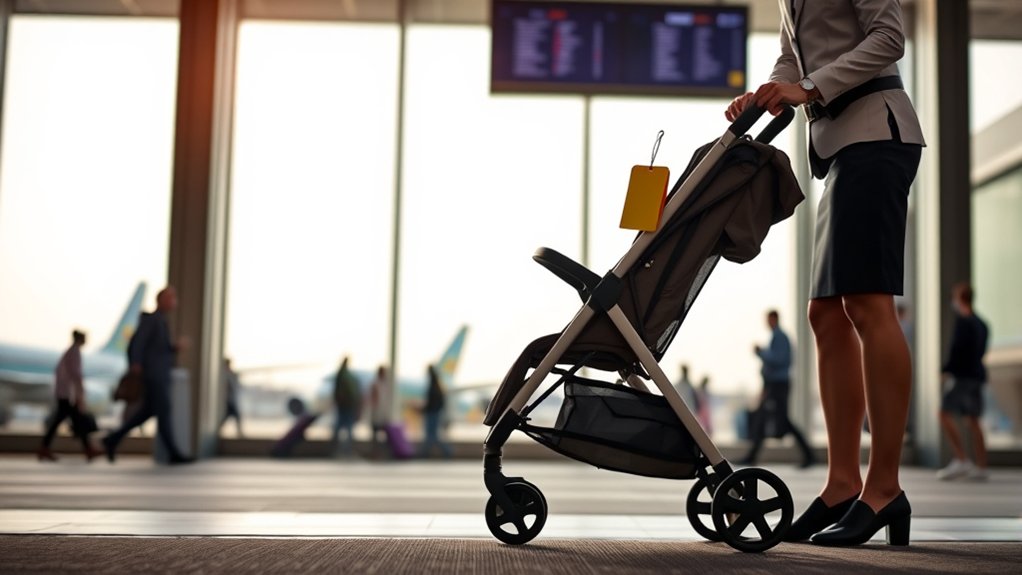 prepare stroller for gate check