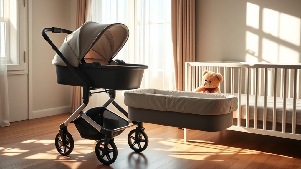 safe transition from stroller bassinet to regular stroller seat