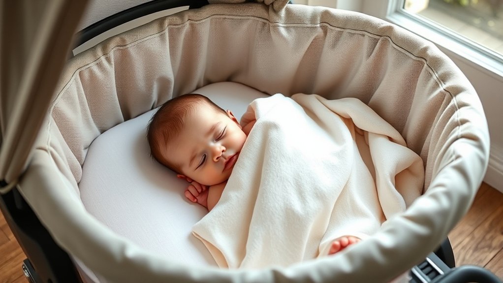 safe sleep practices for a baby in a firm flat bassinet