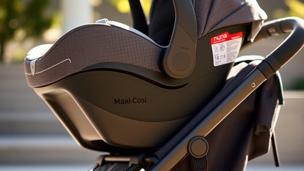 Safe stroller travel system with car seat adapters