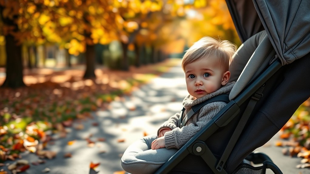 stroller safety features including harness and stable seating