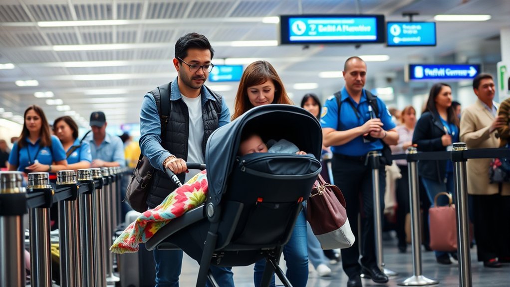 streamlined airport stroller security