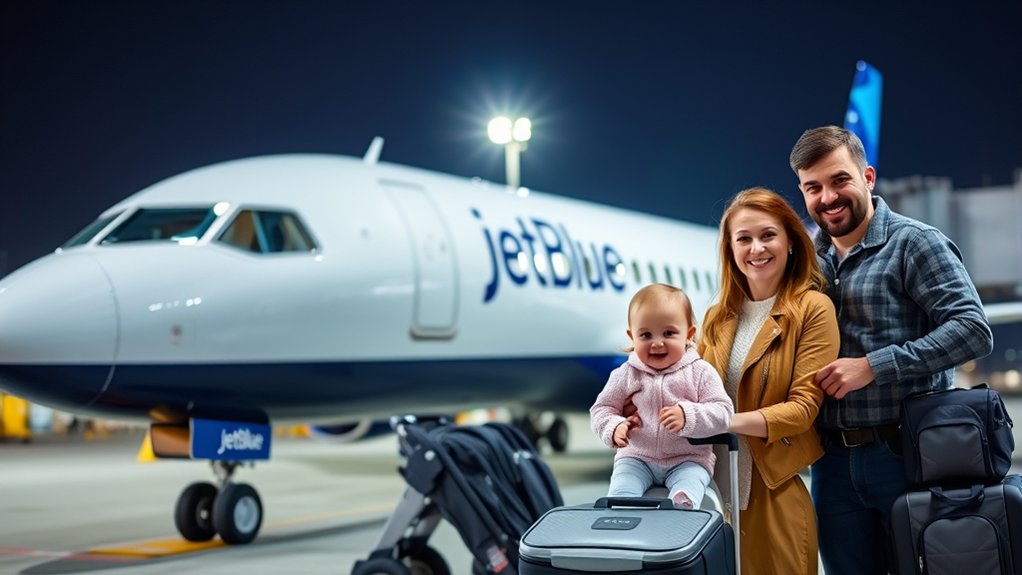 Parent using a stroller for stress-free baby travel at the airport