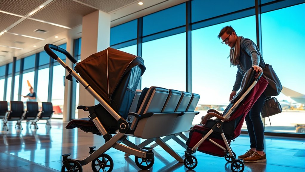 stroller carry on size regulations for planes