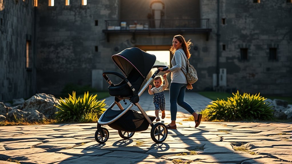stroller challenges on Alcatraz Island steep paths