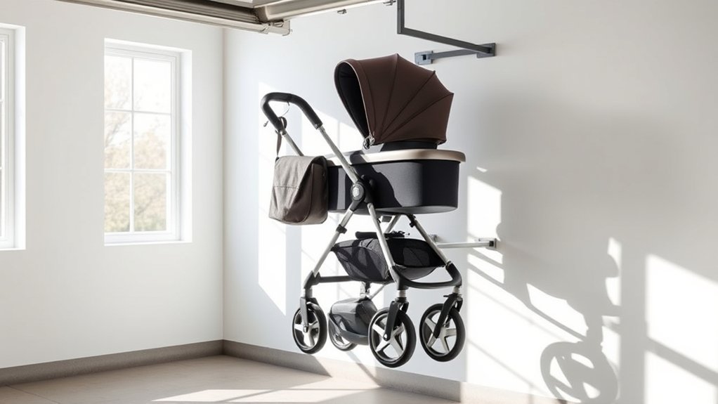 heavy-duty wall mount kit suitable for hanging a stroller in a garage