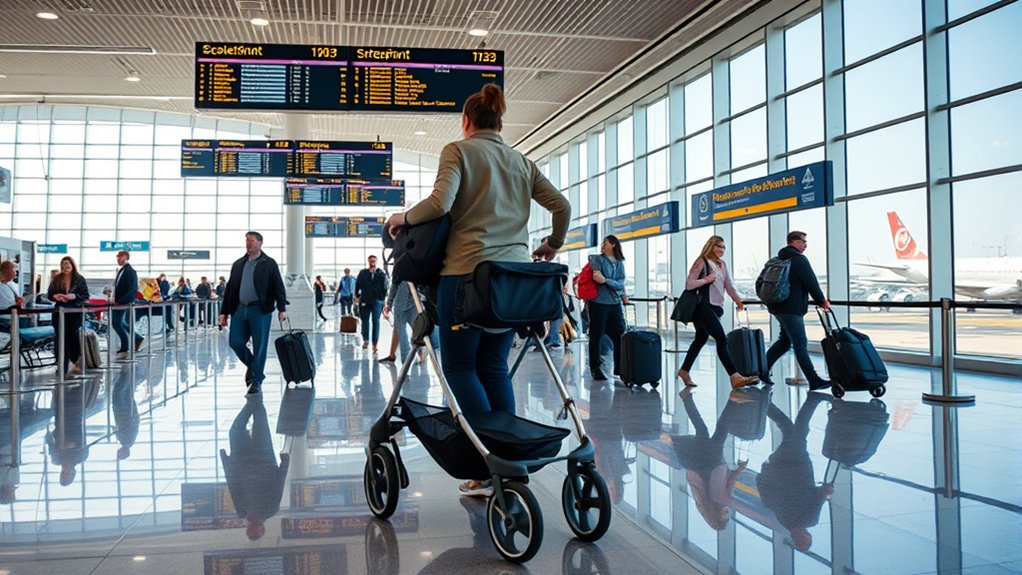 common stroller navigation challenges in busy airport terminals