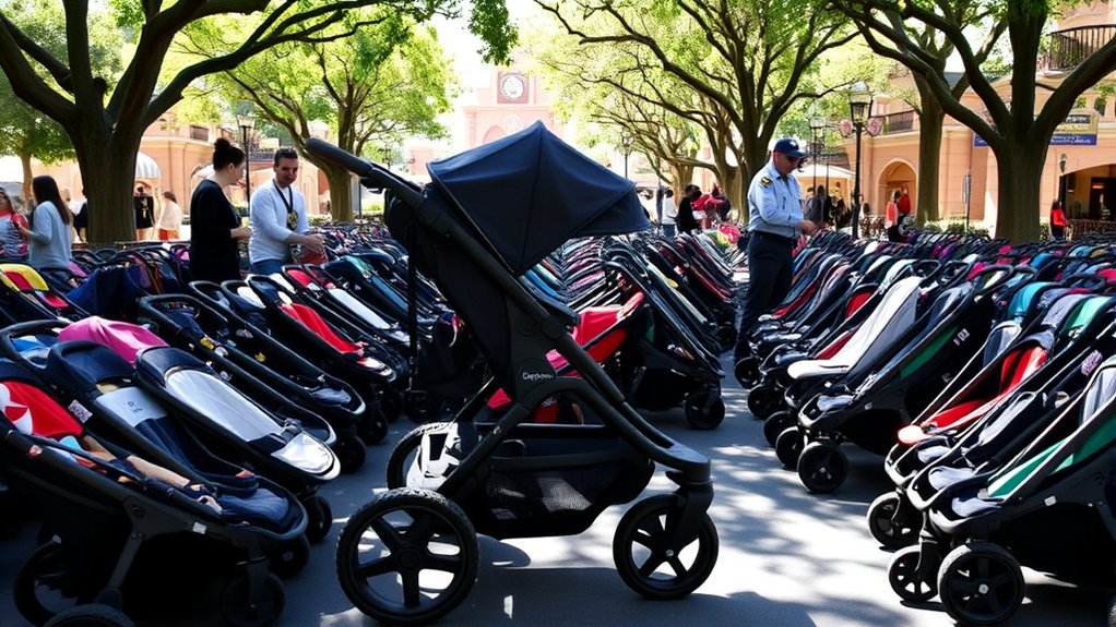 stroller parking size limits