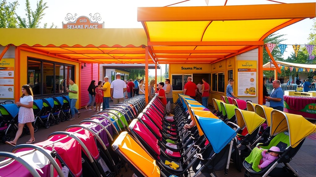 stroller rentals may be available on a first come first served basis