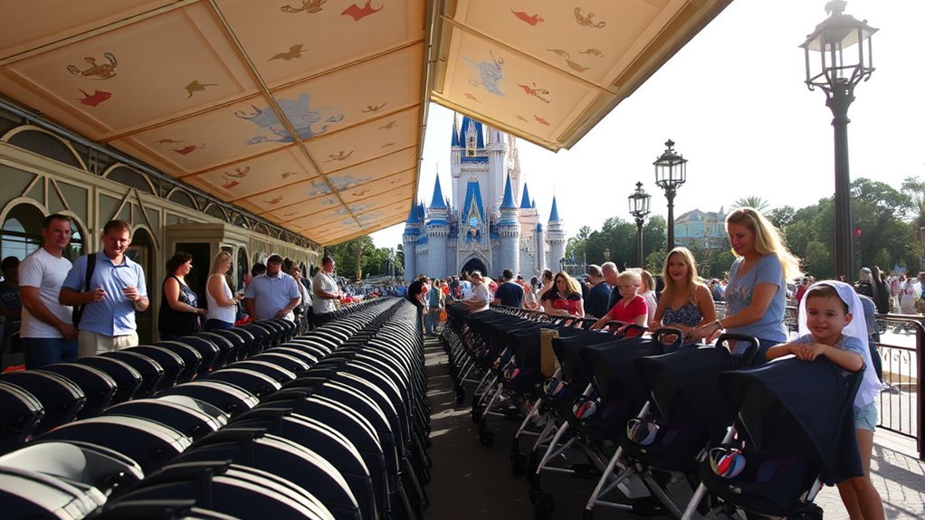 stroller rentals throughout parks