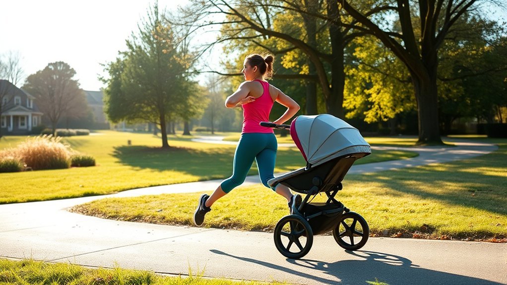 runner stretching and warming up to prevent stroller running injuries