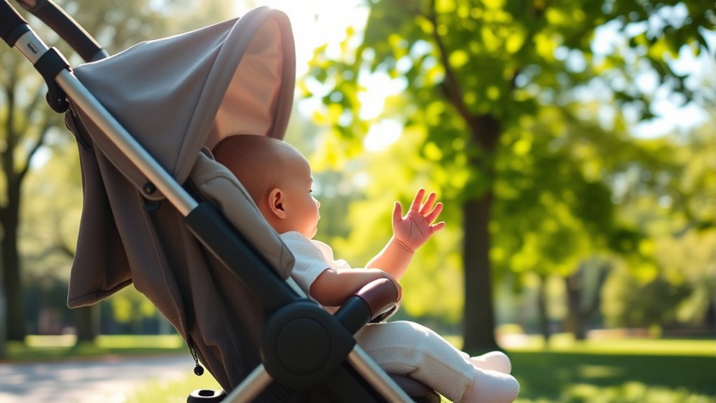 parent reviewing stroller safety instructions and maintenance