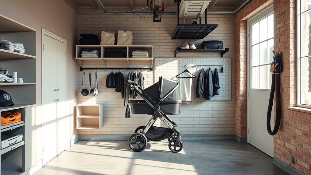 stroller storage organization plan